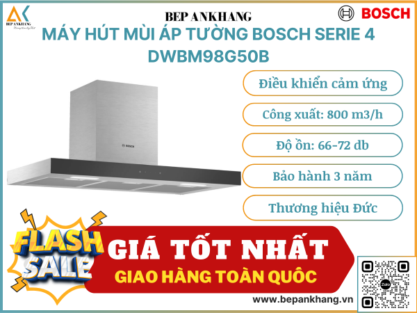 Máy hút khử mùi Bosch Seri 4 DWBM98G50B